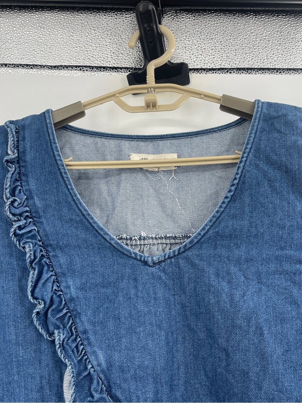 Madewell Denim Ruffle Top - Picture 3 of 11